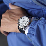 IWC Pilot’s Watch Chronograph Edition “150 Years” White Dial Black Leather Strap Watch for Men - IW377725