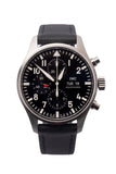 IWC Pilot's Watch Chronograph Black Dial Black Leather Strap Watch for Men - IW377709