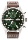 IWC Pilot's Watch Chronograph Edition Racing Green 43mm Green Dial Brown Leather Strap Watch for Men - IW377726