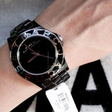 Marc Jacobs Black Dial Ceramic Black Strap Watch for Women - MBM9501