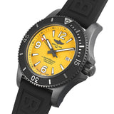 Breitling Superocean Automatic 46mm Yellow Dial Black Rubber Strap Watch for Men - M17368D71I1S1