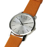 Calvin Klein City Quartz White Dial Light Brown Leather Strap Watch For Men - K2G21138