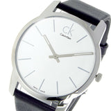 Calvin Klein City White Dial Black Leather Strap Watch For Men - K2G211C6