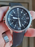 IWC Aquatimer Chronograph Black Dial Black Leather Strap Watch for Men - IW376803