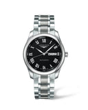 Longines Master Collection Automatic Day Date Black Dial Silver Steel Strap Watch for Men - L2.755.4.51.6