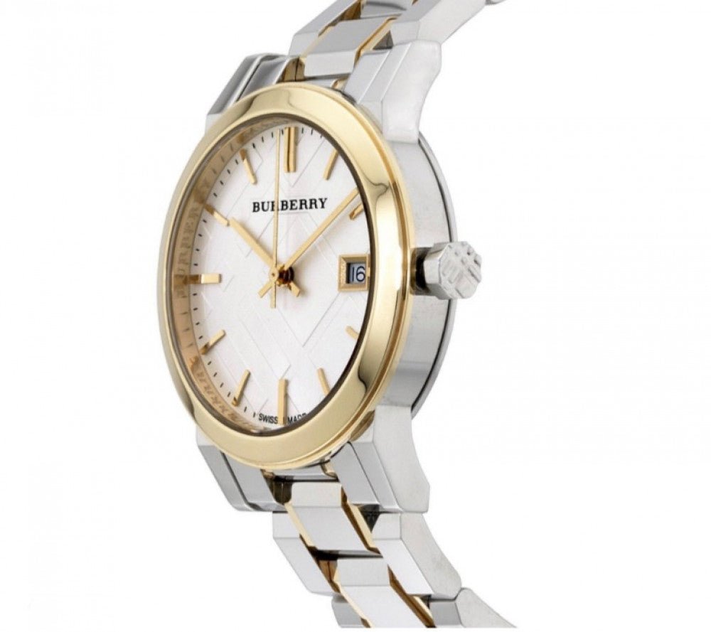 Burberry The City White Dial Two Tone Stainless Steel Strap Watch for Women - BU9115