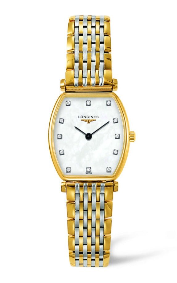 Longines La Grande Classique White Dial Two Tone Mesh Bracelet Watch for Women - L4.205.2.87.7