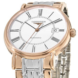 Longines Presence 38.5mm Automatic White Dial Two Tone Steel Strap Watch for Men - L4.921.1.11.7