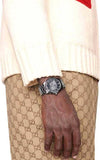 Gucci G Timeless Diamonds Black Dial Silver Steel Strap Watch For Women - YA1264125