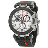 Tissot T Race Chronograph White Dial Black Silicon Strap Watch For Men - T115.417.27.011.00