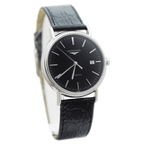 Longines Presence 38.5mm Automatic Black Dial Black Leather Strap Watch for Men - L4.921.4.52.2