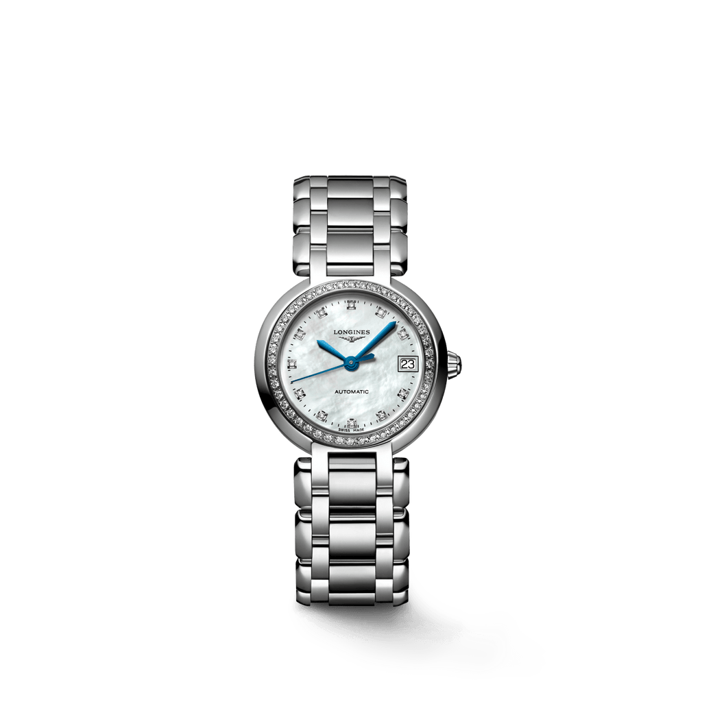 Longines PrimaLuna 26.5mm Automatic White Mother of Pearl Dial Silver Stainless Steel Watch for Women - L8.111.0.87.6