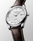 Longines Master Collection Automatic 40mm White Dial Brown Leather Strap Watch for Men - L2.793.4.77.3