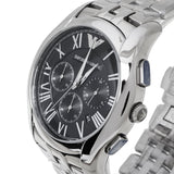 Emporio Armani Classic Chronograph Black Dial Silver Steel Strap Watch For Men - AR1786