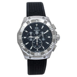 Tag Heuer Aquaracer Quartz Chronograph Black Dial Black Rubber Strap Watch for Men - CAY1110.FT6041