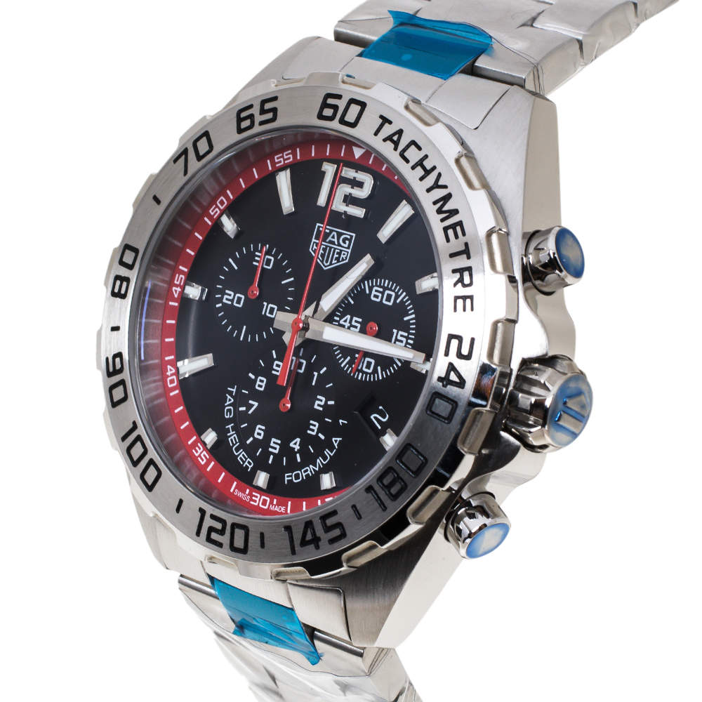 Tag Heuer Formula 1 Chronograph Black Dial Silver Steel Strap Watch for Gents - CAZ101Y.BA0842