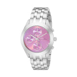 Marc Jacobs Peeker Pink & Purple Dial Silver Stainless Steel Strap Watch for Women - MBM3372