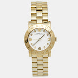 Marc Jacobs Amy White Dial Gold Stainless Steel Strap Watch for Women - MBM3056