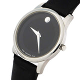 Movado Museum Classic Black Dial Black Leather Strap Watch For Women - 0606503