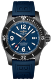 Breitling Superocean Automatic 46mm Blue Dial Blue Rubber Strap Watch for Men - M17368D71C1S1