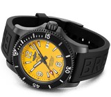 Breitling Superocean Automatic 46mm Yellow Dial Black Rubber Strap Watch for Men - M17368D71I1S1