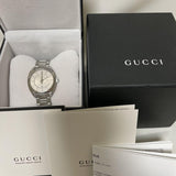 Gucci GG2570 Diamond White Dial Silver Steel Strap Watch For Women - YA142403