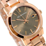 Burberry The City Light Brown Dial Rose Gold Steel Strap Watch for Women - BU9005