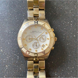 Marc Jacobs Blade White Dial Gold Stainless Steel Strap Watch for Women - MBM3081