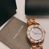 Marc Jacobs Blade White Dial Gold Stianless Steel Strap Watch for Women - MBM3075