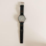 Marc Jacobs Lidia Stripe Glitz Black Dial Black Leather Strap Watch for Women - MBM1166