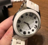 Marc Jacobs Perry White Dial White Stainless Steel Strap Watch for Women - MBM2533