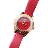 Marc Jacobs Blade Red Dial Red Leather Strap Watch for Women - MBM1210