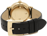 Marc Jacobs Roxy Champagne Dial Black Leather Strap Watch for Women - MJ1537