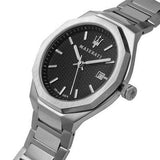 Maserati Stile Analog Black Dial Silver Steel Strap Watch For Men - R8853142003