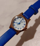 Marc Jacobs Henry White Dial Blue Leather Strap Watch for Women - MBM1238