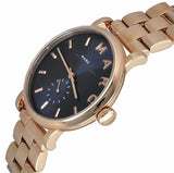 Marc Jacobs Baker Navy Blue Dial Rose Gold Stainless Steel Strap Watch for Women - MBM3332