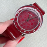 Marc Jacobs Amy Burgundy Dial Burgundy Leather Strap Watch for Women - MBM1162