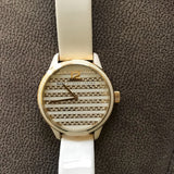 Marc Jacobs Lidia Stripe White Dial White Leather Strap Watch for Women - MBM1164