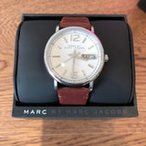 Marc Jacobs Fergus White Dial Brown Leather Strap Watch for Men - MBM5080