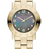 Marc Jacobs Amy Green Dial Gold Stainless Steel Strap Watch for Women - MBM8619