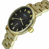 Marc Jacobs Baker Black Dial Gold Stainless Steel Strap Watch for Women - MBM3355