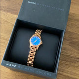 Marc Jacobs Henry Dinky Blue Dial Rose Gold Stainless Steel Strap Watch for Women - MBM3204