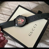 Gucci G Timeless Black Dial with Feline Motif Unisex Watch - YA1264021