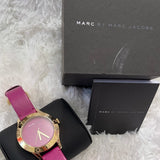 Marc Jacobs Purple Dial Purple Leather Strap Watch for Women - MBM1209