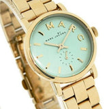 Marc Jacobs Baker Mint Green Dial Gold Stainless Steel Strap Watch for Women - MBM3284