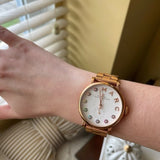 Marc Jacobs Baker White Dial Rose Gold Stainless Steel Strap Watch for Women - MBM3441