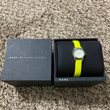 Marc Jacobs Henry White Dial Neon Yellow Rubber Watch for Women - MBM1235