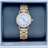 Marc Jacobs Baker White Dial Gold Stainless Steel Strap Watch for Women - MBM3440