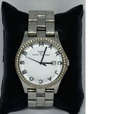 Marc Jacobs Henry White Diamonds Dial Silver Stainless Steel Strap Watch for Women - MBM3044