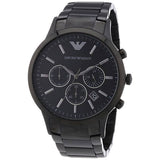 Emporio Armani Classic Chronograph Black Dial Black Stainless Steel Strap Watch For Men - AR2453